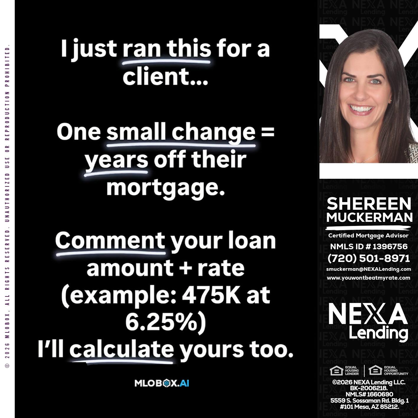 I JUST RAN - Shereen Muckerman -Certified Mortgage Advisor